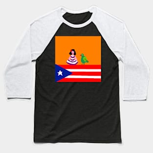 Sporty Puerto Rico Design on Black Background Baseball T-Shirt